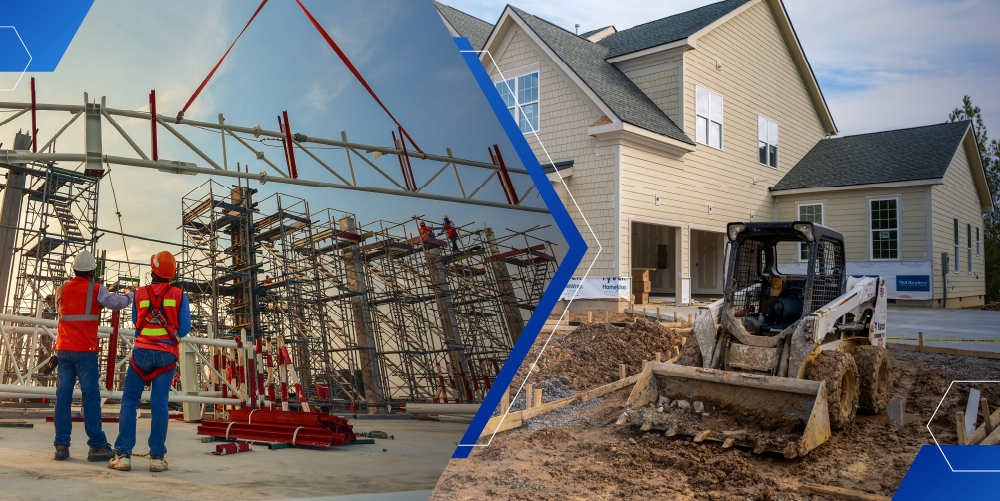 Residential concrete contractors constructing home patios and sidewalks