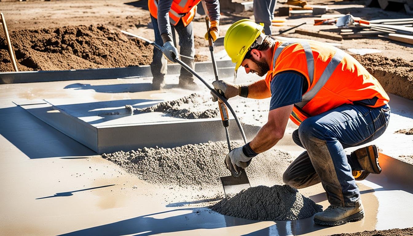 Local affordable concrete contractors managing residential concrete installation project 